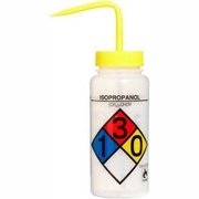 Bel-Art Bel-Art LDPE Wash Bottles 117160008, 500ml, Isopropanol Label, Yellow Cap, Wide Mouth, 4/PK 11716-0008